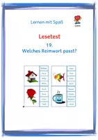 Vorschau - Spiele - Lesetest: 19. Klammerkarten - Welches Reimwort passt? - Deckblatt