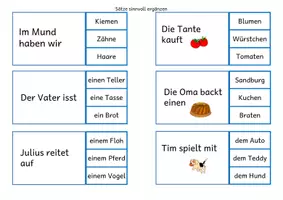 Vorschau - Spiele - Lesetest: 20. Klammerkarten - Sätze sinnvoll ergänzen - Seite 3