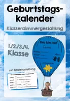 Vorschau - Mal- und Bastelvorlagen - Geburtstagskalender - Heißluftballon (mit Bastelanleitung) - Deckblatt