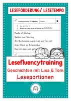 Vorschau - Arbeitsblätter - Lesefluencytraining. Geschichten von Lisa und Tom. Leseübung für jeden Tag - Deckblatt