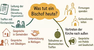Vorschau - Arbeitsblätter - Arbeitsblätter "Was tut ein Bischof heute?" + Lösung & MP3 + Mindmap + Infografik - Seite 2