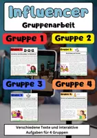Vorschau - Stationenlernen - Influencer Gruppenarbeit: Soziale Medien, Chancen & Risiken - Deckblatt