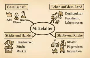 Vorschau - Arbeitsblätter - Lernposter + Arbeitsblatt "Mittelalter" + Onlineübung & MP3 + Mindmap + Infografik - Seite 3