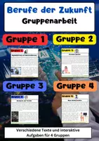 Vorschau - Arbeitsblätter - Berufe der Zukunft Gruppenarbeit: Digitalisierung, Kreative Berufe, Handwerk, Arbeitsmodelle - Deckblatt