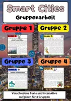 Vorschau - Arbeitsblätter - Smart Cities Gruppenarbeit: Digitalisierung, Infrastruktur, Sicherheit - Deckblatt