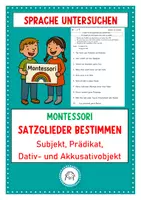 Vorschau - Arbeitsblätter - Satzglieder bestimmen. Subjekt, Prädikat, Akkusativ- und Dativobjekt. - Deckblatt