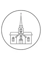 Vorschau - Mal- und Bastelvorlagen - runde Prickelbilder / Fensterbilder Thema Kirchen - Grundschule - Bastelvorlagen - Seite 1