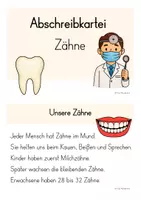 Vorschau - Anderer Materialtyp - Abschreibkartei - Zähne (Klasse 1/2) - Seite 1