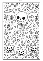 Vorschau - Mal- und Bastelvorlagen - Halloween Doodle Ausmalbilder (Kunst / Vertretung) - Seite 2