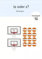 Vorschau - Spiele - Wörter mit tz Sortierspiel Basketball - Deckblatt