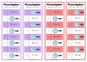 Vorschau - Spiele - Partnerarbeit: Plusaufgaben ZR 20 ohne ZÜ (Klasse 1) - Seite 3