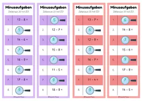 Vorschau - Spiele - Partnerarbeit: Minusaufgaben ZR 20 mit ZÜ (Klasse 1) - Seite 3