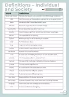Vorschau - Spiele - Vocabulary Definitions The Individual and Society - Seite 1