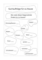 Vorschau - Arbeitsblätter - Zählen, Suchaufträge für zu Hause Klasse 1 - Deckblatt