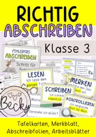 Vorschau - Arbeitsblätter - Richtig abschreiben Schritt für Schritt (neue Zeilen, Klasse 3) - Deckblatt