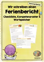 Vorschau - Arbeitsblätter - Ferienbericht - Schreibanlass nach den Ferien - Deckblatt