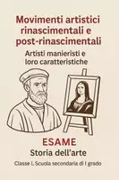 anteprima - Compiti in classe/Test - Artisti manieristi e loro caratteristiche - Pagina di copertina