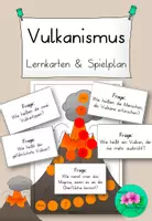 Vorschau - Spiele - Vulkane - motivierende Lernkarten & Spielplan - Deckblatt