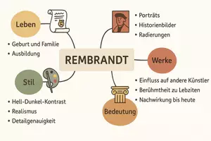 Vorschau - Arbeitsblätter - Arbeitsblätter zum Thema "Rembrandt" + Lösung & MP3 + Mindmap + Infografik - Seite 2