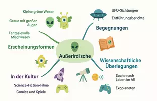 Vorschau - Arbeitsblätter - Arbeitsblatt zum Thema "Außerirdische" + Onlineübung & MP3 + Mindmap + Infografik - Seite 3