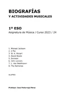Vista previa - Hojas de trabajo - MÚSICA PARA SECUNDARIA / CUADERNO DE BIOGRAFÍAS 1º ESO - página 1
