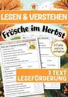 Vorschau - Arbeitsblätter - Lesen & Verstehen - Frösche im Herbst - Leseförderung für Leseanfänger (Klasse 1-2) - Deckblatt