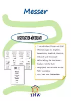Vorschau - Präsentationen/Tafelbilder - Wörterbuch Messer mit Erklärvideo zu Schneidetechniken - Deckblatt