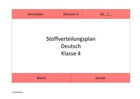 Vorschau - Stundenentwürfe - Jahresplan Stoffverteilungsplan - Deutsch (Klasse 1-4) - Sparpaket - Seite 1