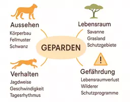 Vorschau - Arbeitsblätter - Arbeitsblatt zum Thema "Gepard" + Onlineübung & MP3 + Mindmap + Infografik - Seite 2