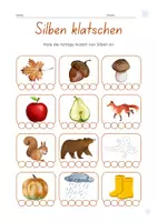 Vorschau - Arbeitsblätter - Herbstdatei Silbenklatschen - Deckblatt