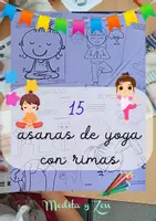 Vista previa - Hojas de trabajo - Yoga para colorear con rimas – 15 posturas divertidas - Portada