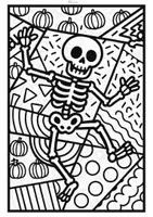 Vorschau - Mal- und Bastelvorlagen - Halloween Pop Art Ausmalbilder (Kunst / Vertretung) - Seite 1