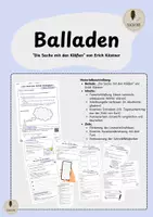 Vorschau - Arbeitsblätter - Den Inhalt einer Ballade erschließen "Die Sache mit den Klößen" (Erich Kästner) inkl. Musterlösung - Deckblatt
