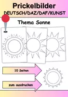 Vorschau - Arbeitsblätter - Prickelbilder / Fensterbilder Thema Sonnen - Grundschule - Bastelvorlagen - Deckblatt