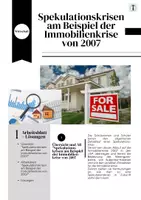 Vorschau - Arbeitsblätter - Arbeitsblatt zum Thema Spekulationskrisen am Beispiel der Immobilienkrise von 2007 - Deckblatt