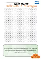 Vorschau - Arbeitsblätter - Word Search Halloween in Nicaragua - Deckblatt