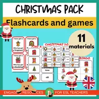 Vista previa - Hojas de trabajo - Christmas Vocabulary & Games Pack | ESL Activities, Flashcards & Worksheets Kids - Portada