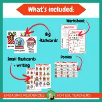 Vista previa - Hojas de trabajo - Christmas Vocabulary & Games Pack | ESL Activities, Flashcards & Worksheets Kids - página 2