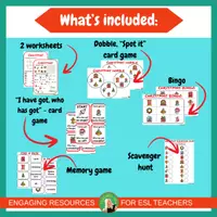 Vista previa - Hojas de trabajo - Christmas Vocabulary & Games Pack | ESL Activities, Flashcards & Worksheets Kids - página 3