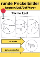 Vorschau - Mal- und Bastelvorlagen - runde Prickelbilder / Fensterbilder Thema Esel - Grundschule - Bastelvorlagen - Deckblatt