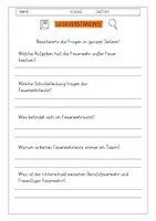 Vorschau - Arbeitsblätter - Leseverständnis 3. Klasse "Die Feuerwehr" - Seite 1