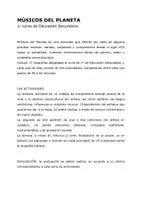 Vista previa - Hojas de trabajo - MÚSICOS DEL PLANETA / Para 1r curso de la ESO - página 1