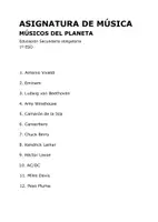 Vista previa - Hojas de trabajo - MÚSICOS DEL PLANETA / Para 1r curso de la ESO - página 3