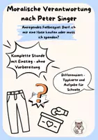 Vorschau - Arbeitsblätter - Moralische Verantwortung nach Peter Singer - Deckblatt
