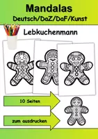 Vorschau - Arbeitsblätter - Mandalas Thema Lebkuchenmänner - Grundschule - Bastelvorlagen - Deckblatt