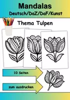 Vorschau - Arbeitsblätter - Mandalas Thema Tulpen - Grundschule - Bastelvorlagen - Deckblatt