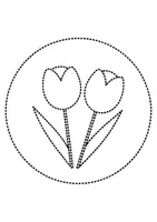 Vorschau - Arbeitsblätter - runde Prickelbilder / Fensterbilder Thema Tulpen - Grundschule - Bastelvorlagen - Seite 1