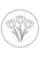 Vorschau - Arbeitsblätter - runde Prickelbilder / Fensterbilder Thema Tulpen - Grundschule - Bastelvorlagen - Seite 3