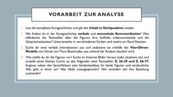 Vorschau - Arbeitsblätter - Kommunikationsanalyse: Denk immer an heut' Nachmittag (Kl. 10/11) - Seite 1