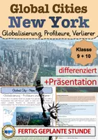 Vorschau - Arbeitsblätter - AB4 Global City Cities globale Stadt New York Globalisierung - Deckblatt